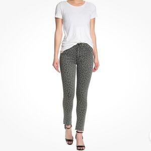 Joe's Jeans High Rise Skinny Ankle Denim Jeans Grey Leopard Size 32